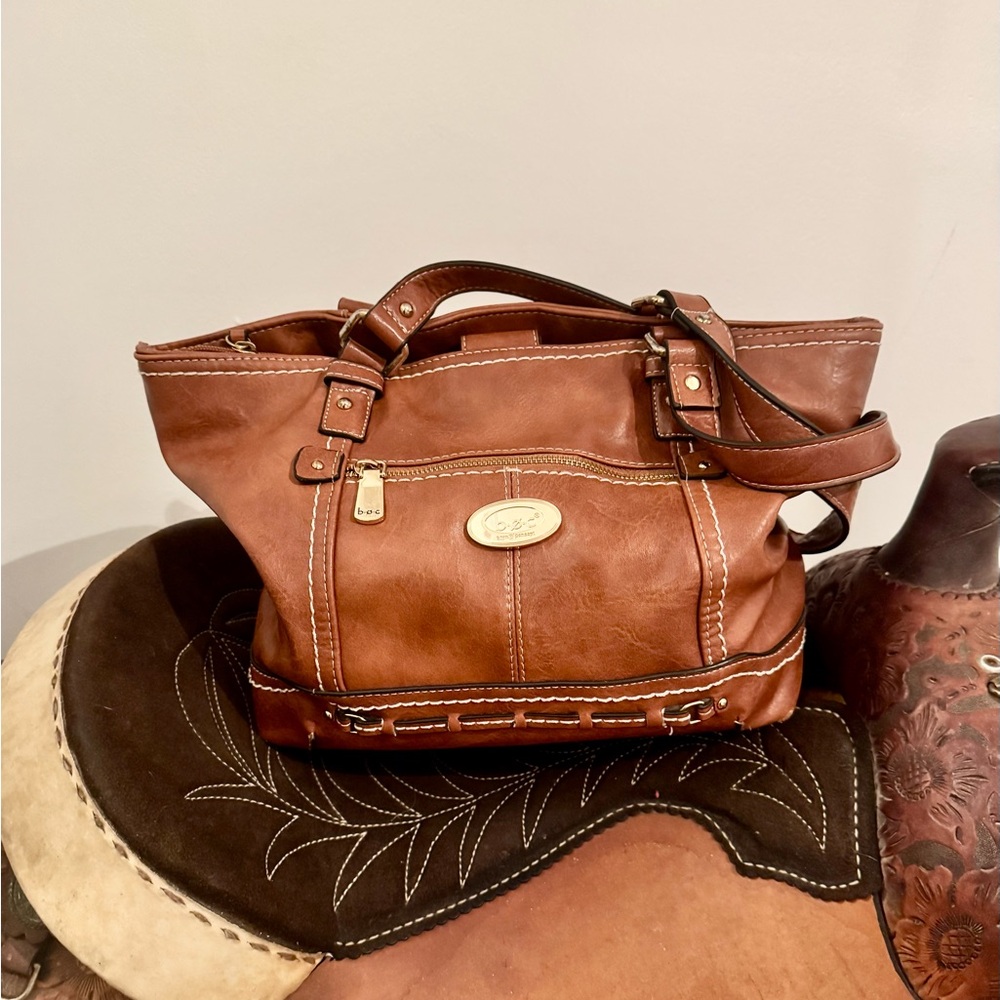 B.O.C. Brown Vegan Leather Tote Bag 
Everyday Carry EUC/Width 16/L 21 - Picture 7 of 7